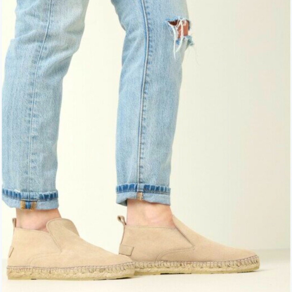 Shabbies Amsterdam Suede Leather Shoes Boots Size 37 US 6.5 Slip On Espadrilles